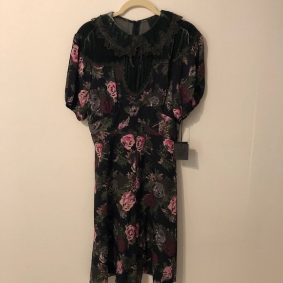 Anna Sui Floral Silk A-Line Dress - Picture 4 of 6